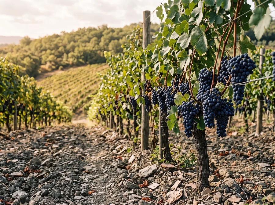 Sangiovese-Reben auf steinigem Boden im Chianti (Symbolbild)